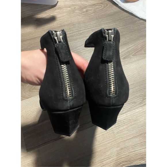 Eileen Fisher Just Suede Ankle-Strap Pump, Black Shoes, Size 9, MSRP $195 - Picture 8 of 10